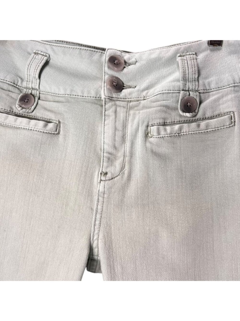 Anthropologie Pilcro and LetterPress High Rise Flare Cropped Jeans 29 Green Tabs - Picture 11 of 16